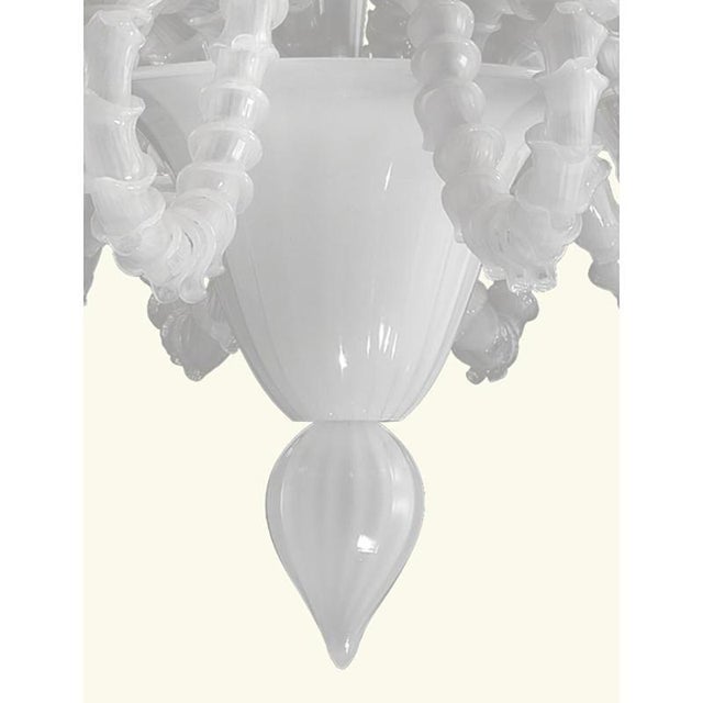 White Rezzonico Murano Style Glass Chandelier by Simoeng For Sale - Image 4 of 6