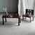 Second-hand Indonesian brown teak coffee table with tapered legs. Antique, second-hand piece. Ideal dimensions for a small...