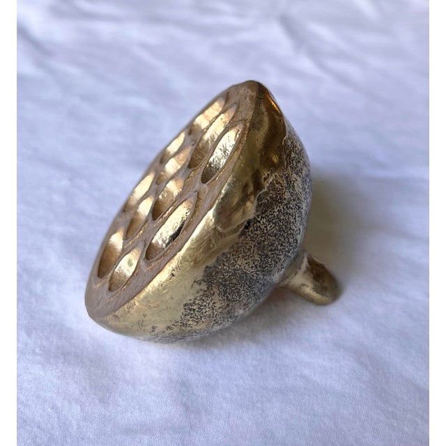 Modern Vintage Brass Lotus Seedpod For Sale - Image 3 of 5