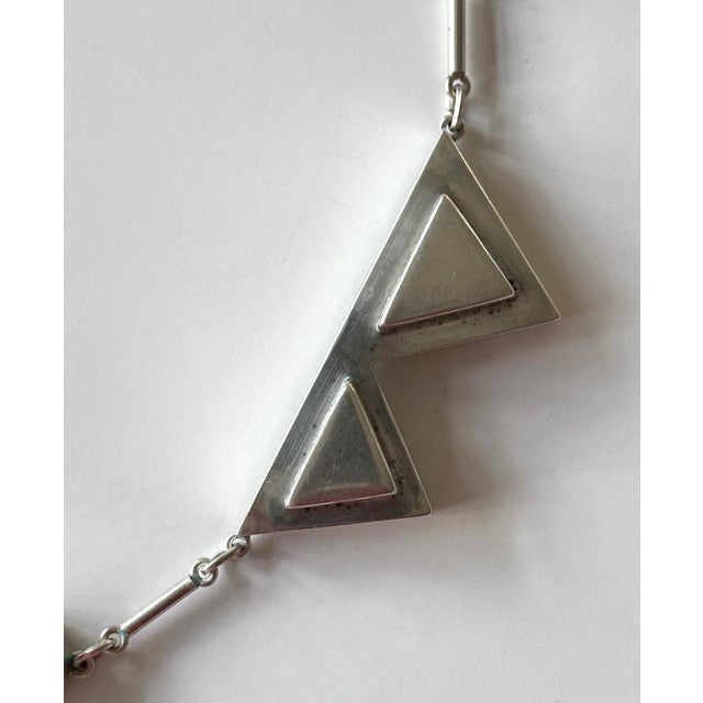 Silver Modern Bird Motif Sterling Silver Necklace and Earrings Set Graziella Laffi For Sale - Image 8 of 14