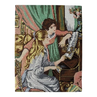 Young Girls at the Piano (Based on Renoir’s Painting) Needlepoint [Unframed]. For Sale
