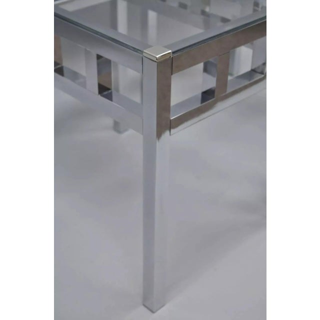 Metal Late 20th Century Mid Century Modern Baughman Style Chrome & Glass Rectangle Side Tables - a Pair For Sale - Image 7 of 11