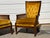 Pair of Vintage Mid-Century Hollywood Regency High-Back Velvet Fireside Chairs For Sale - Image 9 of 12