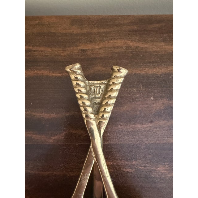 Late 20th Century Vintage Cast Brass Double Tennis Racket Door Knocker For Sale - Image 5 of 8
