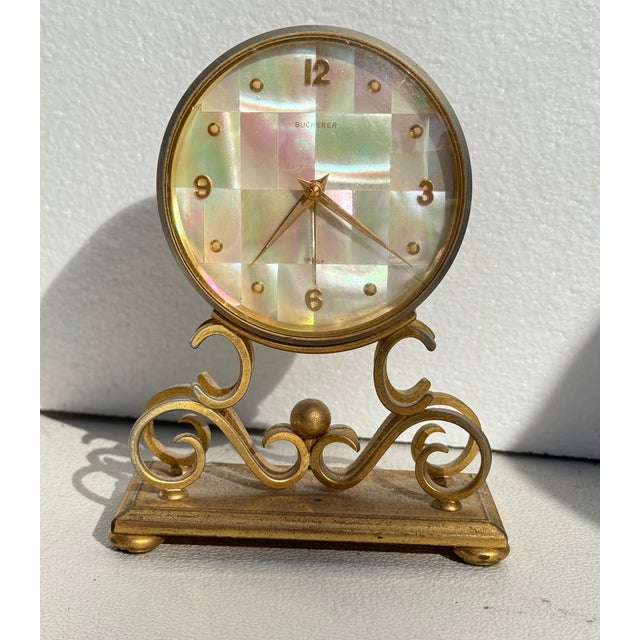 Hollywood Regency Bucherer Swiss Clock For Sale - Image 3 of 8