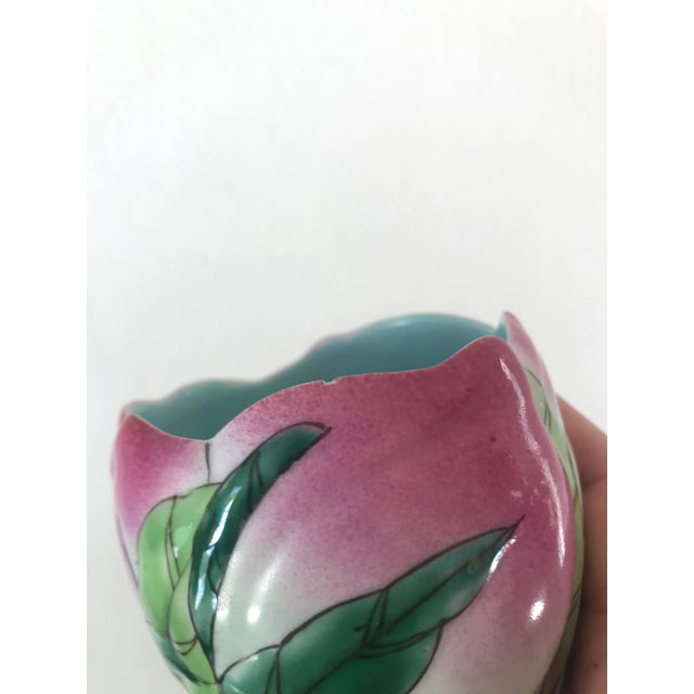 Mid 20th Century Vintage Mid Century Chinese Famille Rose Longevity Peach Porcelain Cup For Sale - Image 5 of 6