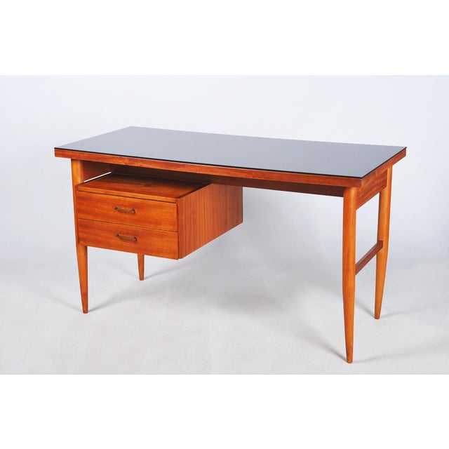 Mid-Century Czech Writing Desk in Mahogany Veneer, 1950s For Sale - Image 15 of 15