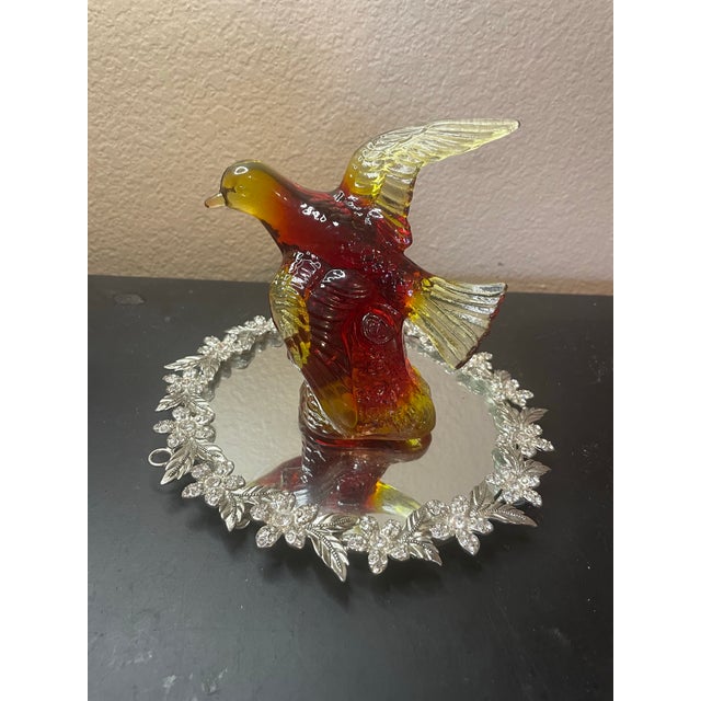1960s VTG Mosser Amberina Glass 7” Bird in Flight Figurine For Sale - Image 5 of 8