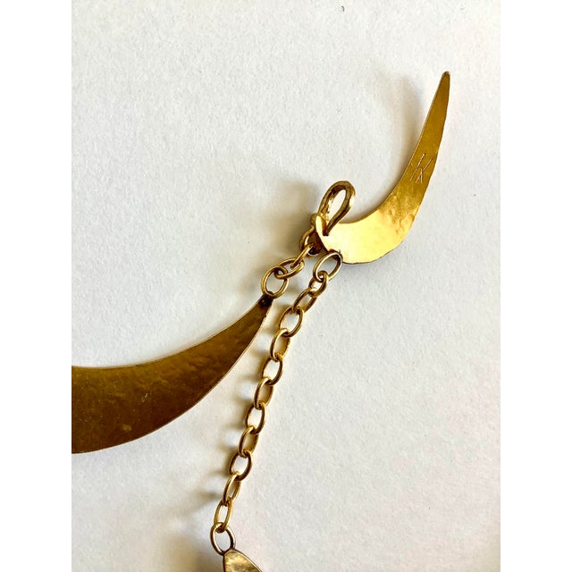 1990s Herve Van Der Straeten Choker Collar Necklace Scalloped Edges 24k Gold Plated For Sale - Image 9 of 10