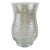Hand Blown Seeded Glass Hurricane Vase Swirl Ribbon Detail Clear 9" For Sale