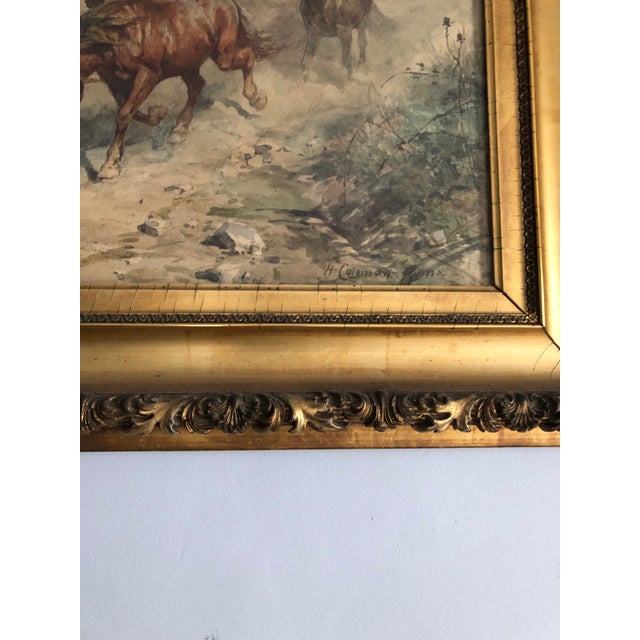 Paper Original Watercolor Painting by Enrico Henri Coleman (1846-1911) For Sale - Image 7 of 10