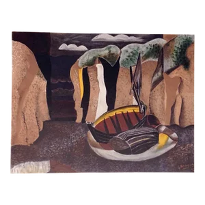 1929 Braque Lithograph Les Falaises Varengeville