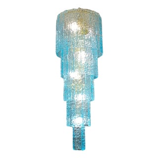 Vintage Blue Waterfall Lamp, 1950s For Sale