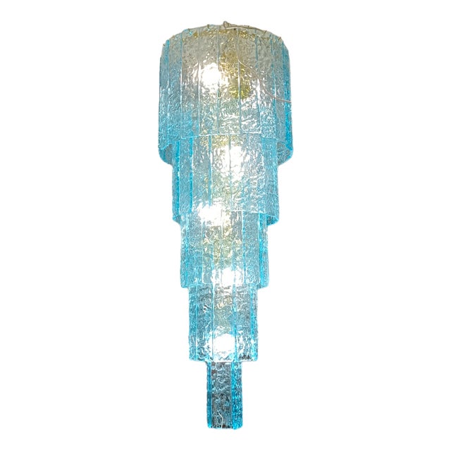 Vintage Blue Waterfall Lamp, 1950s For Sale