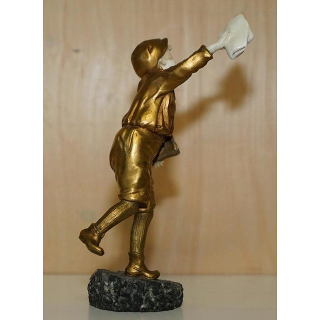 Demetre Chiparus, Newspaper Boy Statue, Gilt Bronze, 19th Century For Sale - Image 15 of 18
