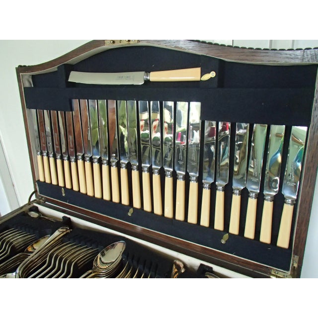 Wood 19th Century Oak Table and Cutlery Set from Harrison Fisher & Company For Sale - Image 7 of 13