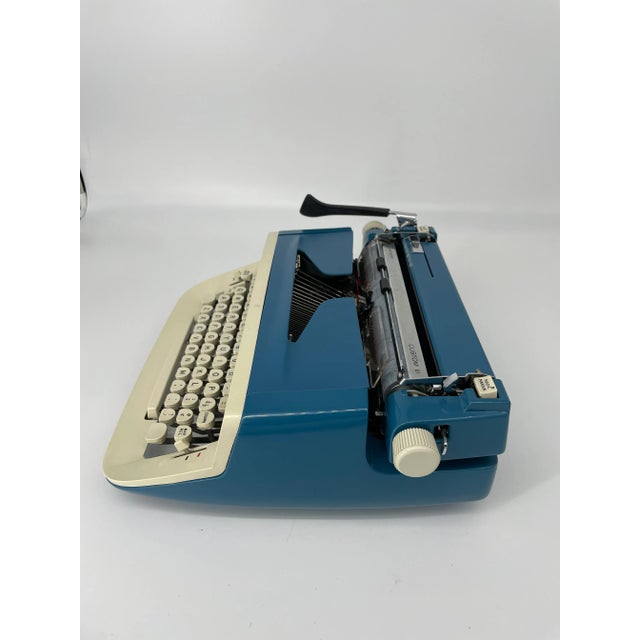 Vintage Blue Royal Precision Portable Typewriter With Case For Sale - Image 11 of 12