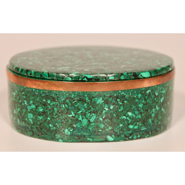 Large Vintage Genuine Malachite Box For Sale - Image 13 of 13