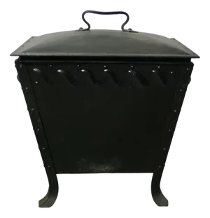 Arts and Crafts Industrial Riveted Look Coal Box, 1890s