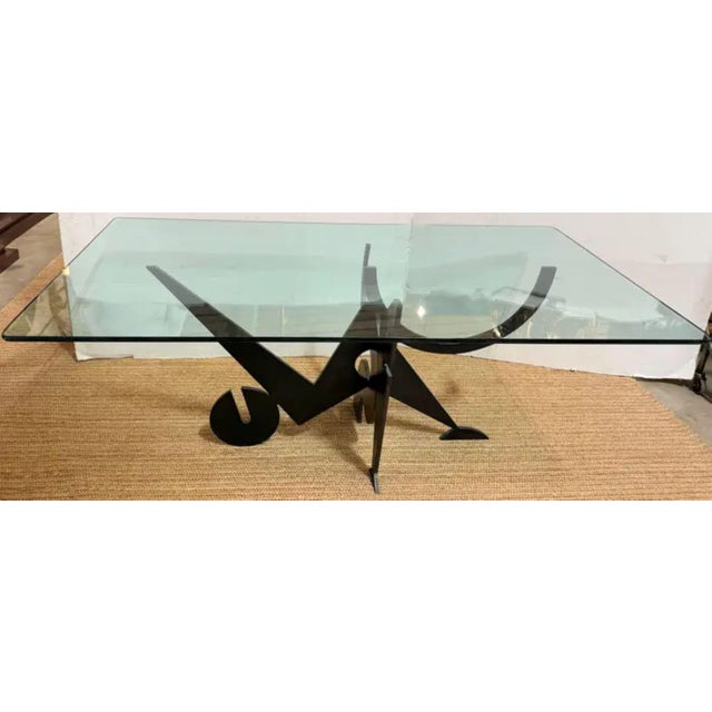 Metal Signed Pucci De Rossi Sculptural Blackened Steel Dining Table Base, 1987 For Sale - Image 7 of 18