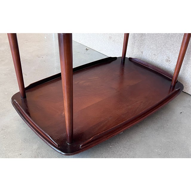 Early 20th Bar Cart With Three Tier and Two Leafs Convertible in Tea Table For Sale - Image 9 of 11