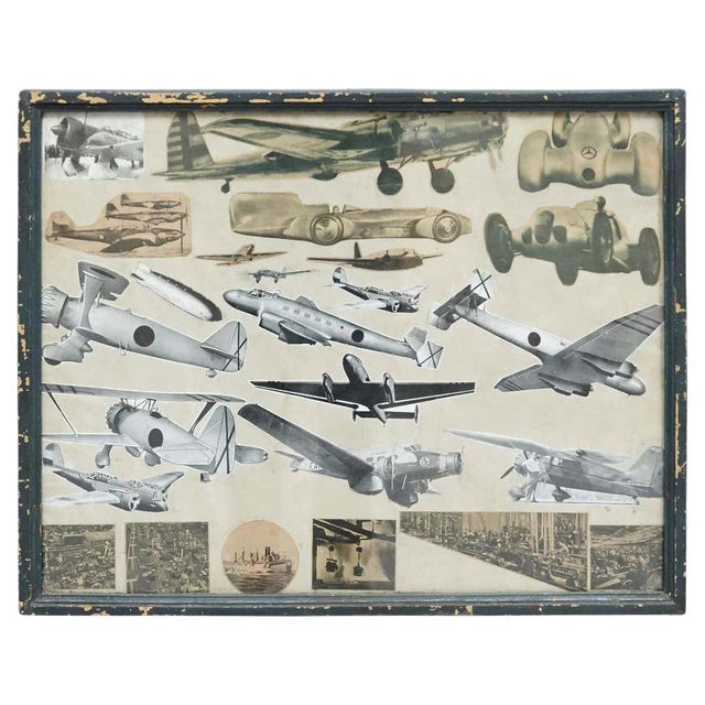 French Artist, Aviation Composition, Early 20th Century, Collage, Framed For Sale - Image 13 of 13