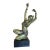 Art Deco Bronze Flapper Girl Statue on Marble by Affortunato Gory For Sale