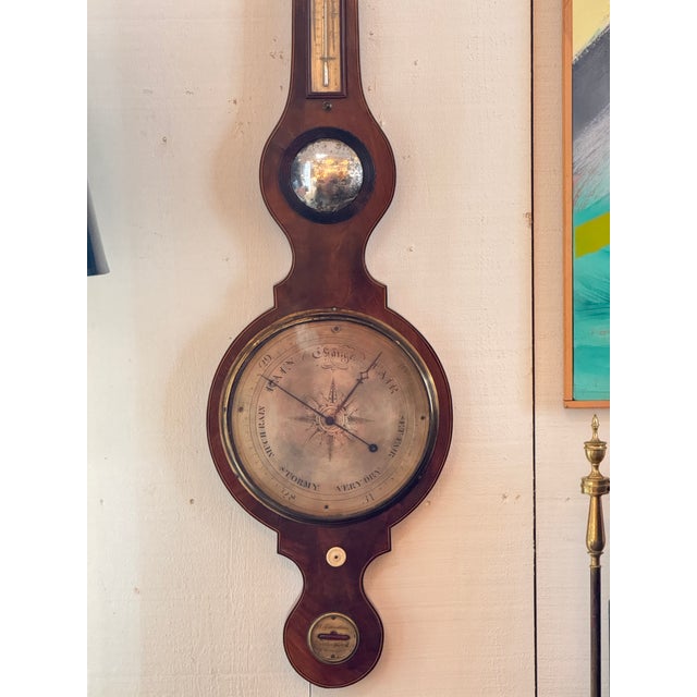 Traditional George III Mahogany Barometer For Sale - Image 3 of 13