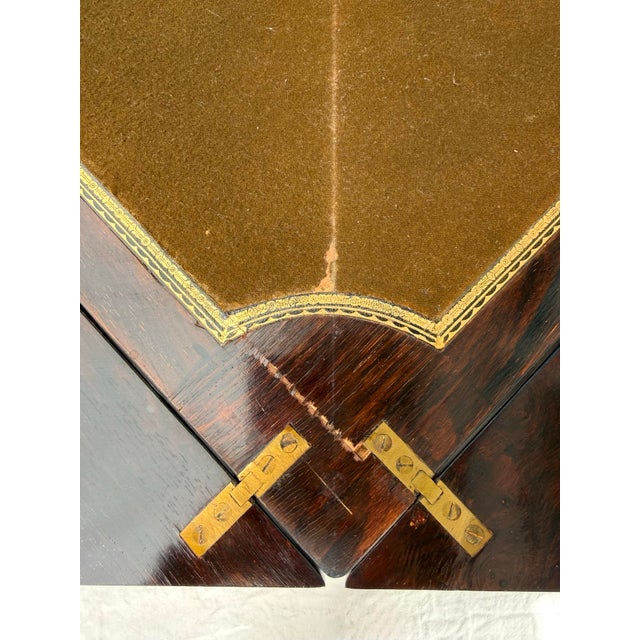 Antique Louis XVI Marquetry Envelope Folding Game Table With Felt Top & Drawer For Sale - Image 10 of 18