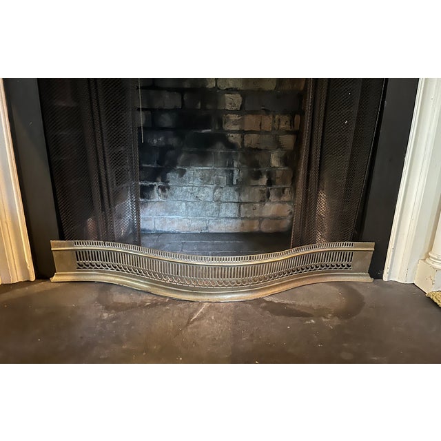 Antique Early 19th Century English George III Brass Fireplace Hearth Fender for the Mantel Circa 1800 For Sale - Image 11 of 13