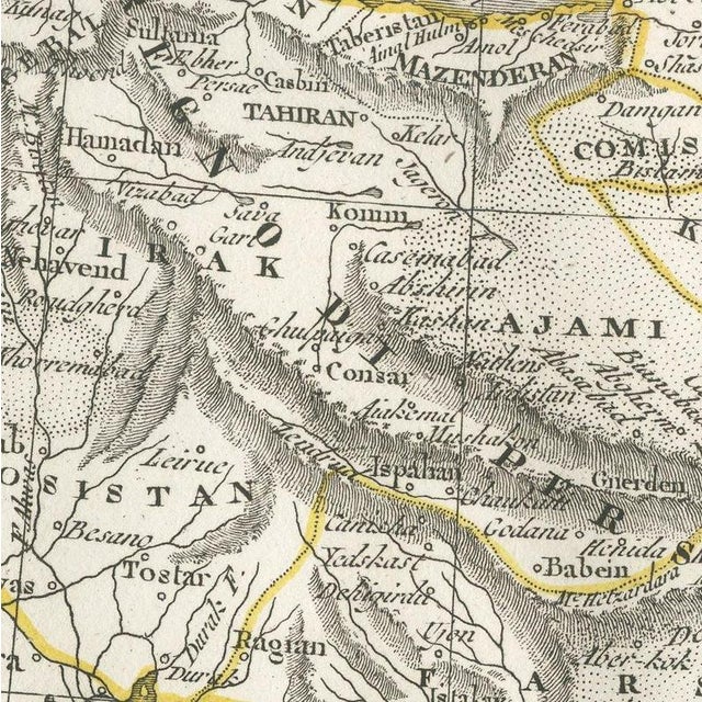 Antique Italian Map of Middle East with Khorasan and the Gulf, 1820s For Sale - Image 4 of 12