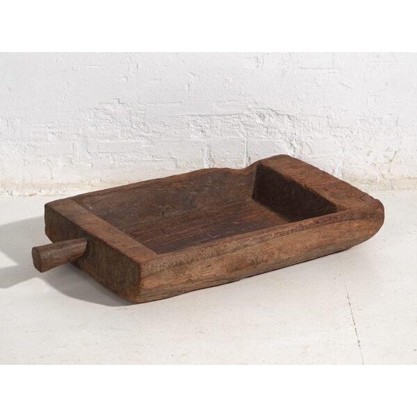 Brown Ancient Primitive Wooden Trough For Sale - Image 8 of 9