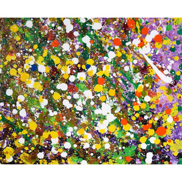 Textile "Escape From Grape Jelly" - Expressionist Composition in Acrylic on Canvas by Charles David Francis For Sale - Image 7 of 9