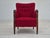 1950s, Danish design, armchair in original good condition: no smells and no stains. Original red cotton-wool fabric, brass...