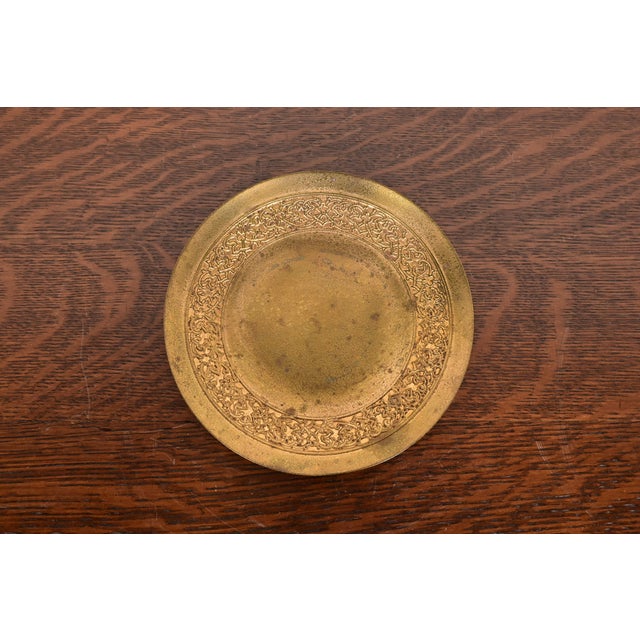 A gorgeous Arts & Crafts or Art Deco period gilt bronze plate or dish with Celtic knot design By Tiffany Studios (signed...