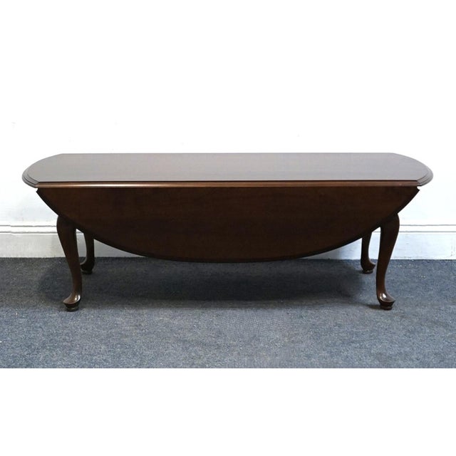 Ethan Allen Ethan Allen Georgian Court Solid Cherry Traditional Style 50" Accent Drop Leaf Coffee Table 11-8161 For Sale - Image 4 of 12