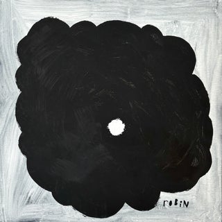 Flower Two. Black & White Painting by Robin Zingone. For Sale