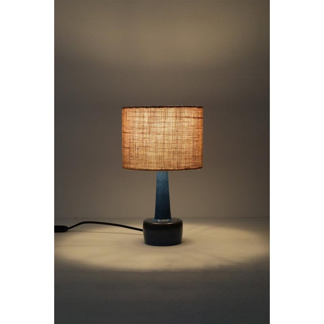 Danish Ceramic Model 972 Table Lamp with Jute Lampshade from Søholm, 1970s For Sale - Image 12 of 15