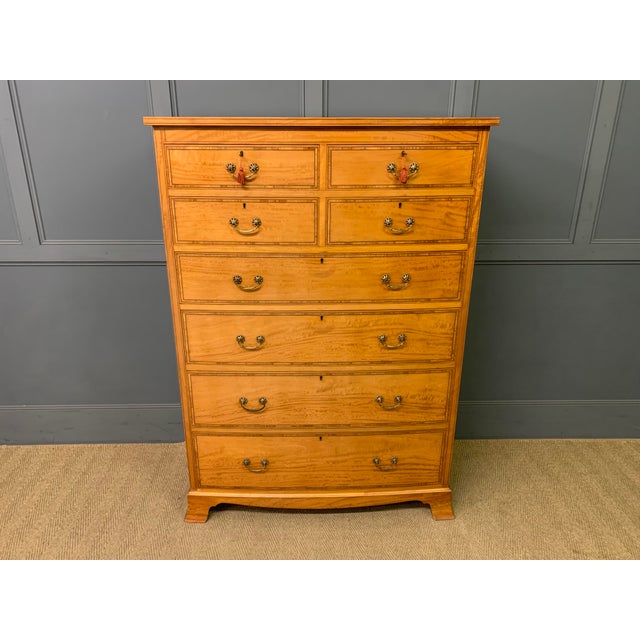 Inlaid Satinwood Tallboy, 1905 For Sale - Image 3 of 18