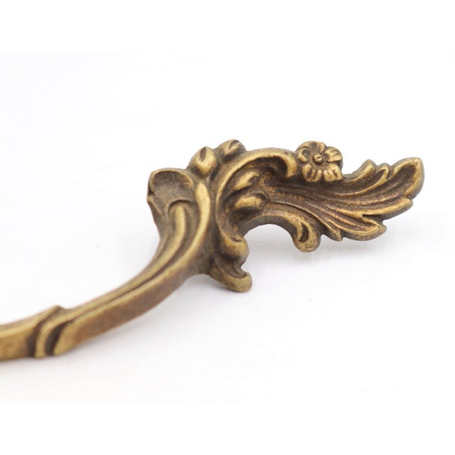 Metal Pair of Vintage 5.625 In. French Provincial Brass Drawer Pulls For Sale - Image 7 of 8