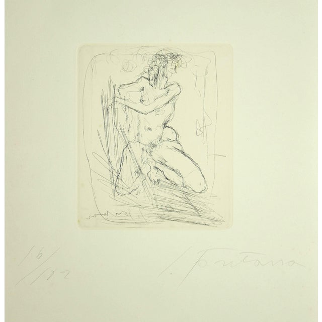 Lucio Fontana, Nude Figurative Composition, 1964, Etching For Sale