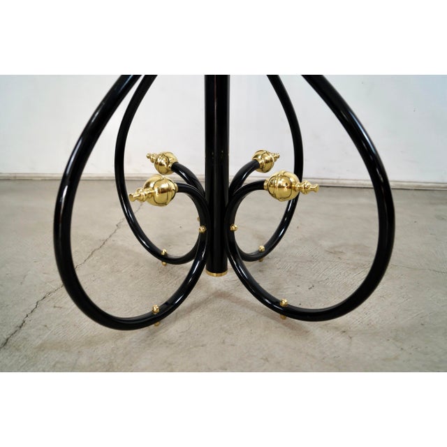 1980’s Hollywood Regency Black & Brass Plant Stand & Planter For Sale - Image 10 of 12