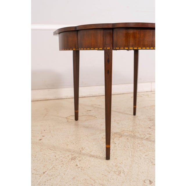 Henkel Harris Cherry Gate Leg Federal Style Flip Top Games Table For Sale - Image 9 of 11