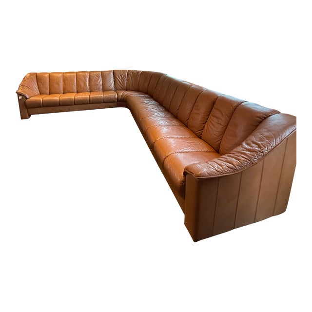 Vintage Danish Leather Sectional For Sale