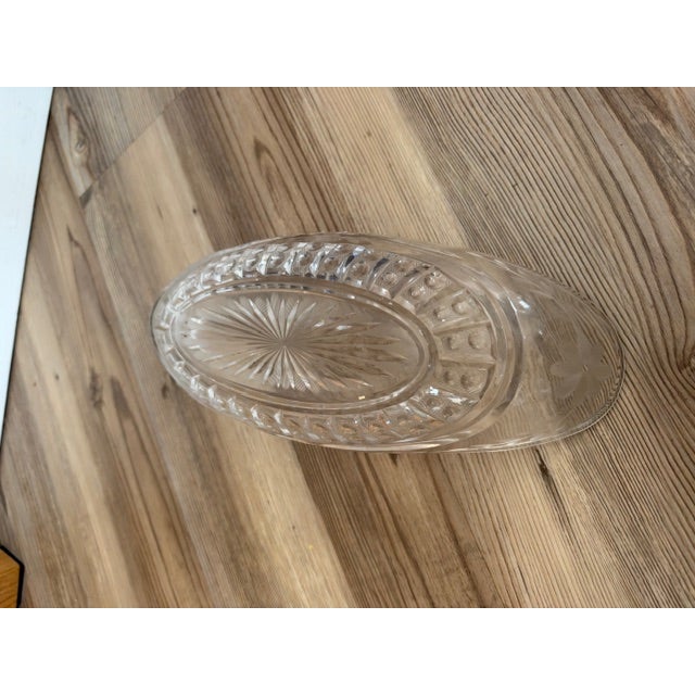 Vintage Pressed Clear Glass Oval Celery or Relish Dish For Sale In New York - Image 6 of 11