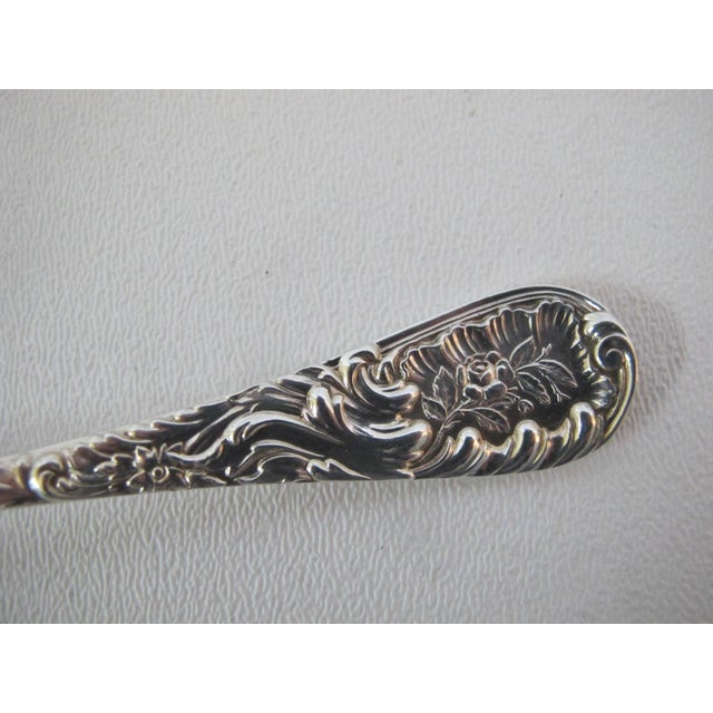 Bailey Binks & Biddle Sterling Silver Fine Floral Etched Louvre Spoon