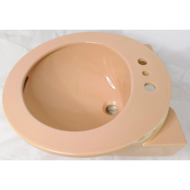 Tan 1970s Vintage Crane Vitreous China "Sun Tan" Drop-in Bathroom Sink For Sale - Image 8 of 16