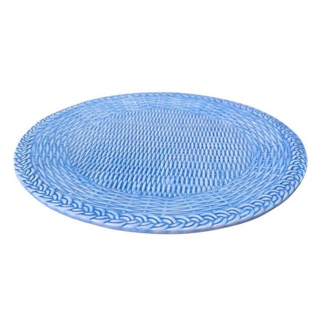 Les Ottomans Ceramic Basket-Weave Plates - Set of 4 For Sale - Image 4 of 11