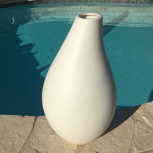 West Elm White Matte Finish Teardrop Floor Vase Chairish