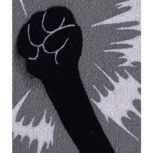 Contemporary 2021 “A Knock Comes at the Door” Freemotion Machine Embroidery on Linen on Board by Peter Frederiksen For Sale - Image 3 of 5